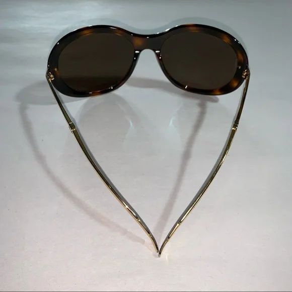 16) CHANEL oversized round tortoiseshell SUNGLASSES w/case